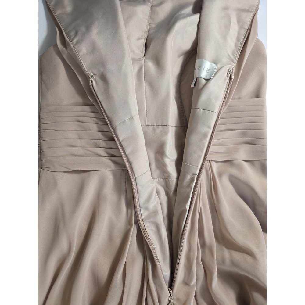 Azazie Bonnie Taupe Bridesmaid Maxi Dress A12 NWT Formal Halter Gown Prom - Picture 13 of 14